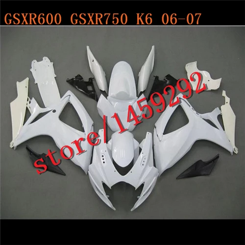 

- white 06 Fairings Gsxr 600 750 2007 Body Kits Gsxr600 k6 2006 Fairing Kits Gsx R600 07 Gsx R750 Motorcycle Bodywork BBF