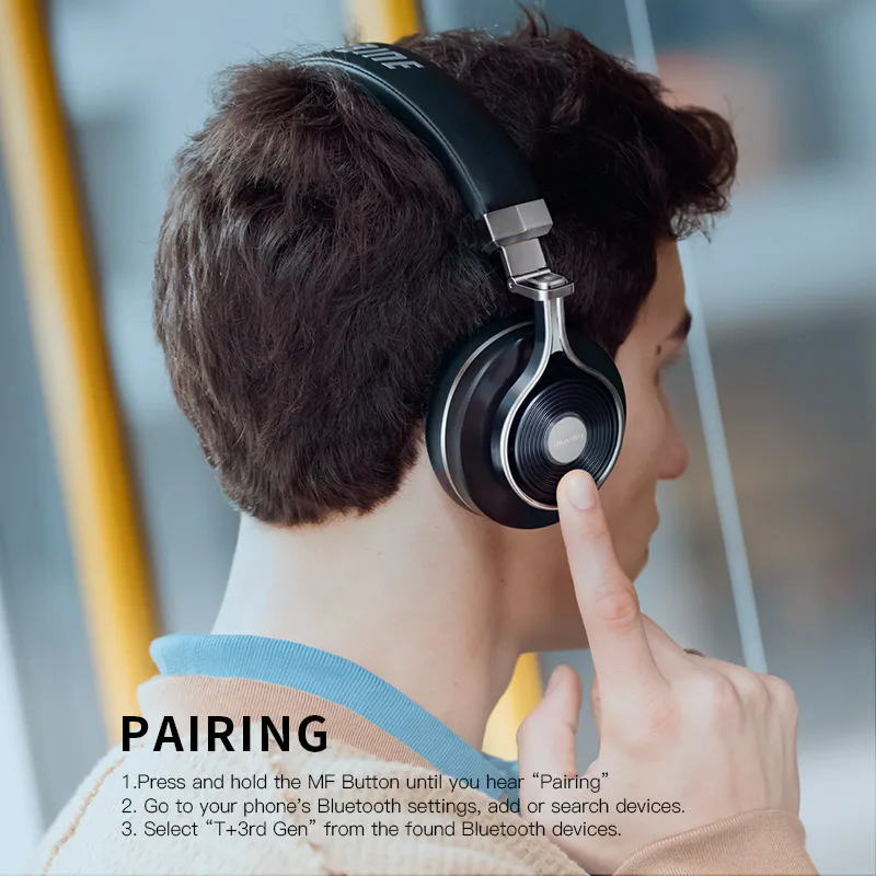 Беспроводные Bluetooth-наушники Bluedio T3 Plus 3D с микрофоном | Электроника