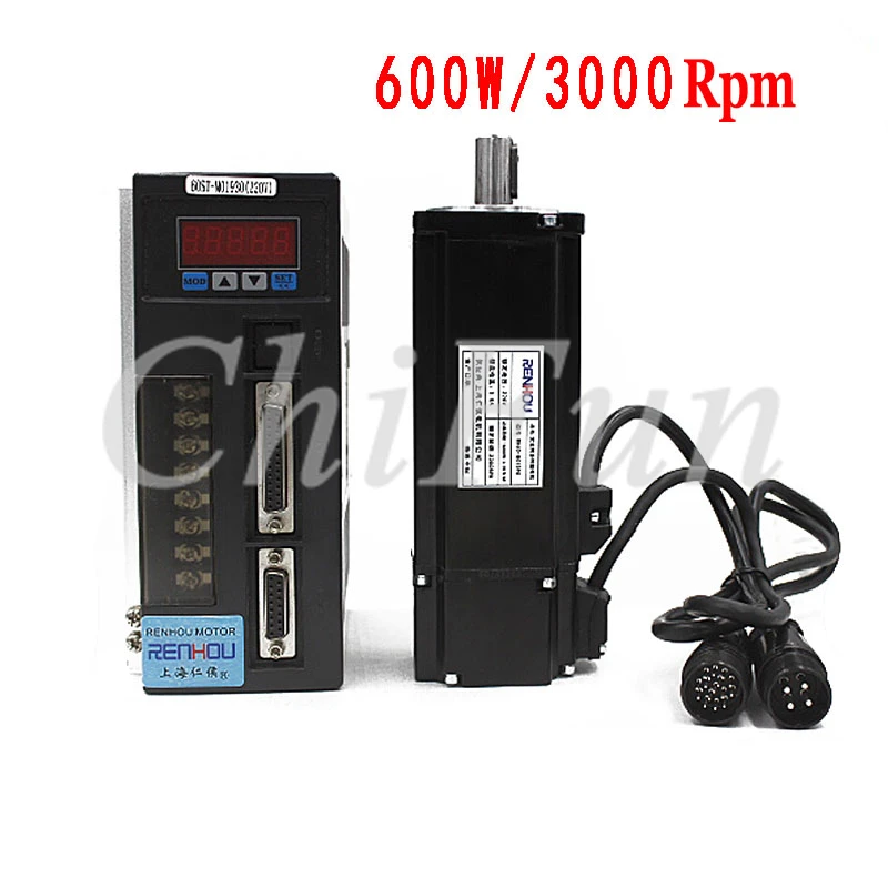 600 Вт AC220V Серводвигатель 60 мм 60ST M01930 3000 об/мин 1.91N. M 3A + AASD 15A 220 В драйвер с 3 м кодер