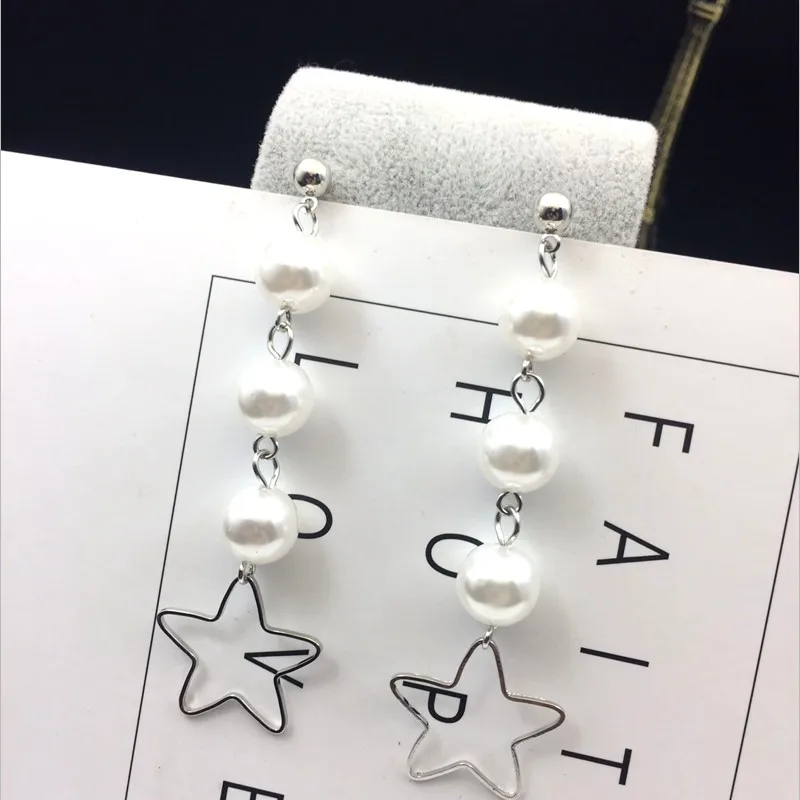 Серьги клипсы ручной работы с имитацией жемчуга женские корейский стиль без