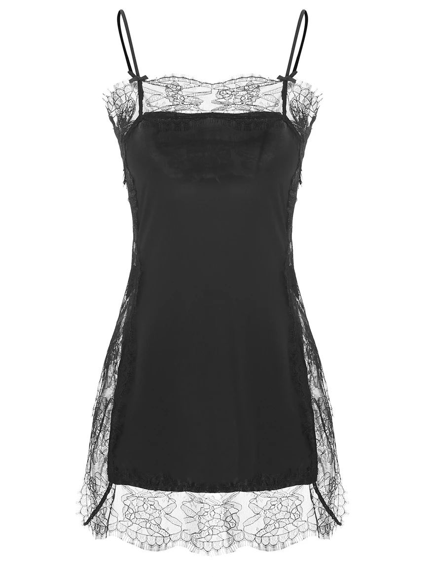 Женская Сексуальная кружевная ночная рубашка тонкая сексуальная сорочка с