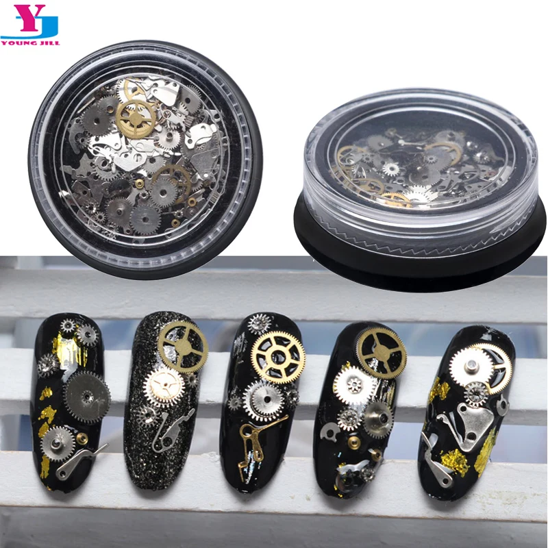 Новинка 2 комплекта модные 3D украшения для ногтей металлические золотые