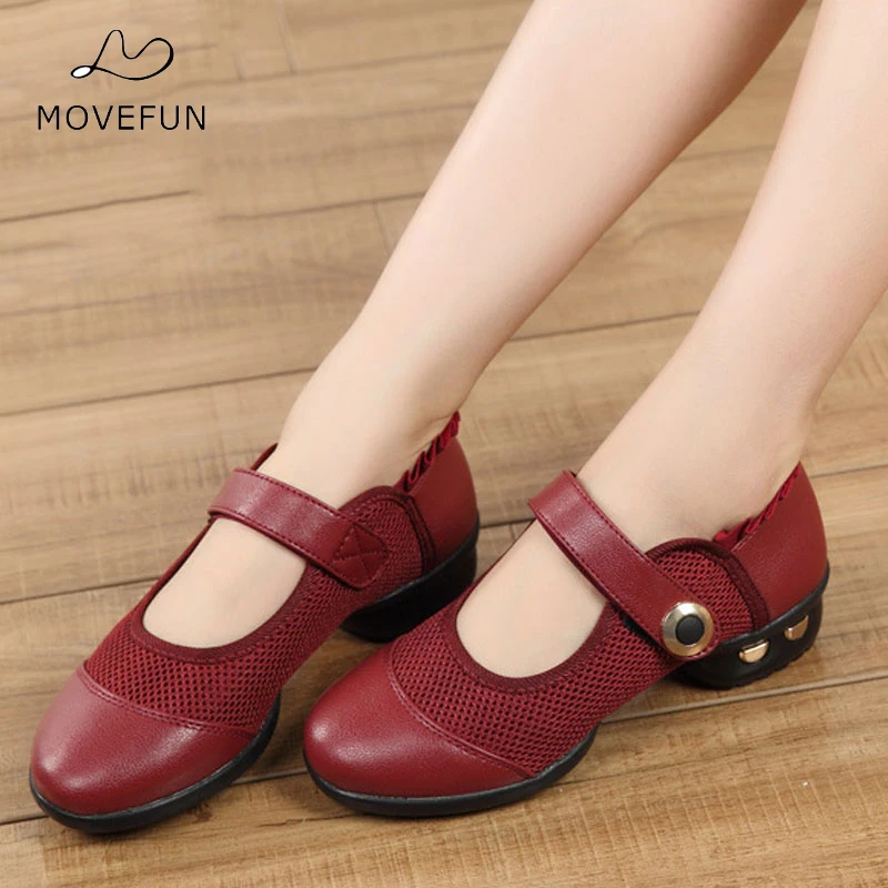 MOVEFUN/брендовая танцевальная обувь из сетчатого материала Цвет черный красный