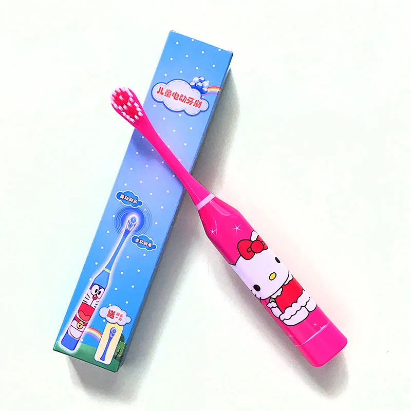 Детская электрическая зубная щетка с милым мультяшным рисунком гигиена полости
