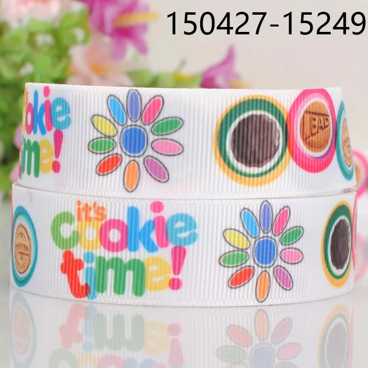 10 ярдов-разные размеры-живое печенье лента напечатанная Grosgrain мультфильм лента - Цвет: 150427-15249