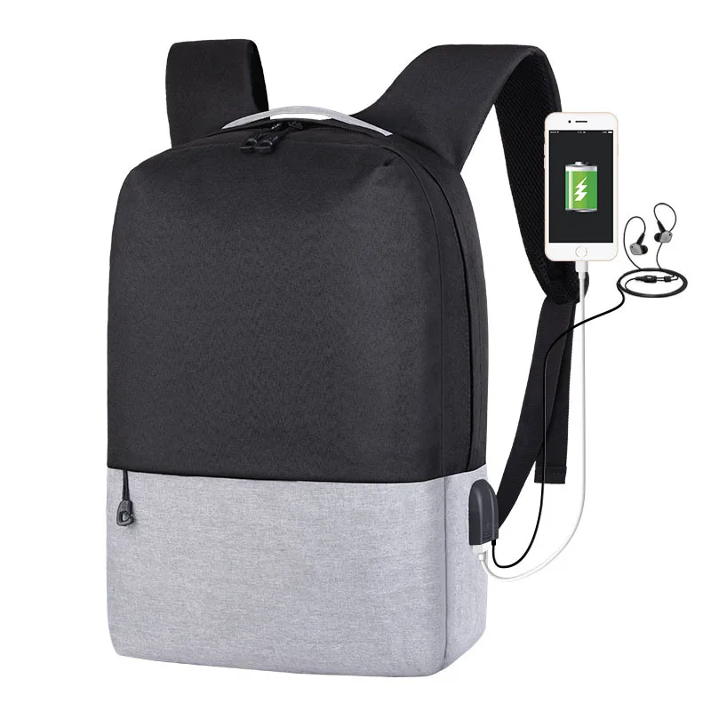 OURONOK 2018 New Student Bag Men's Leisure Oxford Cloth USB Earphone Port Backpack Shoulder 14 inch Laptop Fashion | Багаж и сумки