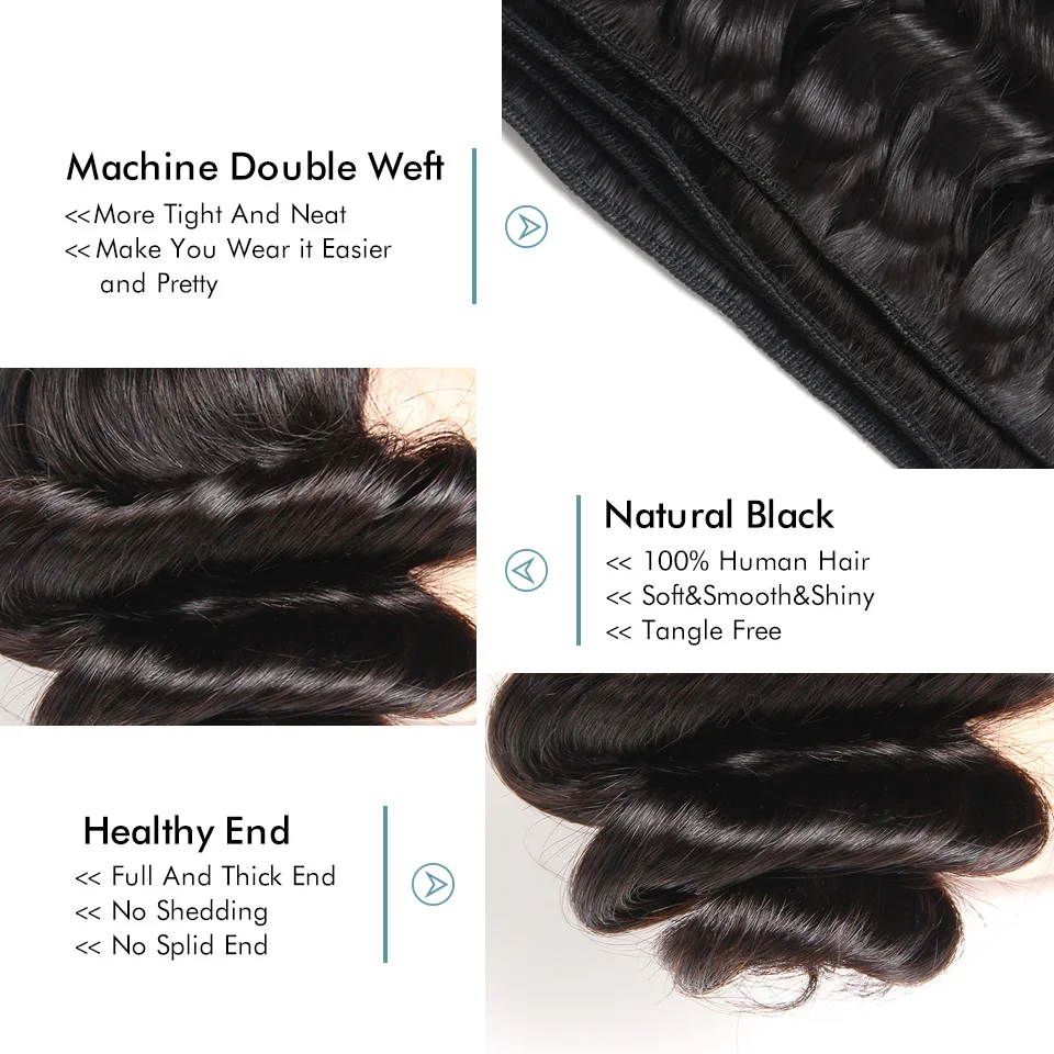 Asteria Hair Loose Wave Bundles With 5*5 Closure Brazilian Human hair Weave 3 Lace Remy Extensions | Шиньоны и парики