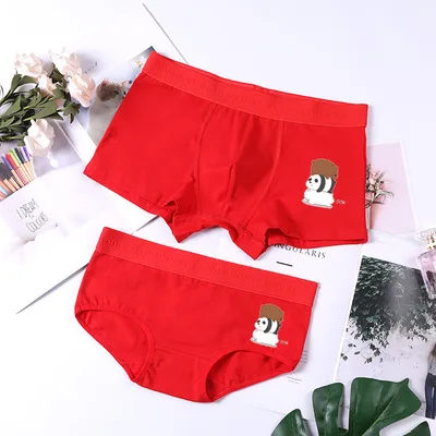 QA76 Парные трусики с рисунками из мультфильмов, дышащие удобные трусы, мужские трусы-боксеры, женские трусы для влюбленных, нижнее белье - Цвет: QA76