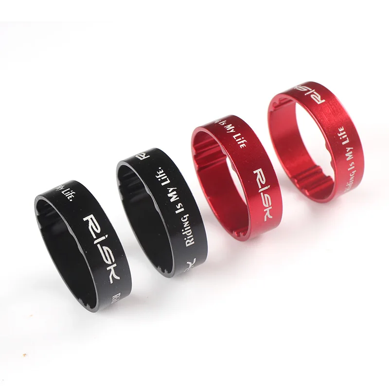 10mm red black 4 шт./компл. 5 мм легкий Алюминий велосипед гарнитура шайба горный велосипед передняя вилка шайба рулевая колонка велосипеда руль прокладки уплотнительное кольцо - Цвет: 10mm red black