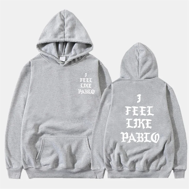 20 gray I Feel Like Pablo с принтом красных букв, мужские толстовки, свитшоты в стиле хип-хоп, мужская и женская уличная одежда, флисовый пуловер, топы - Цвет: 20 gray