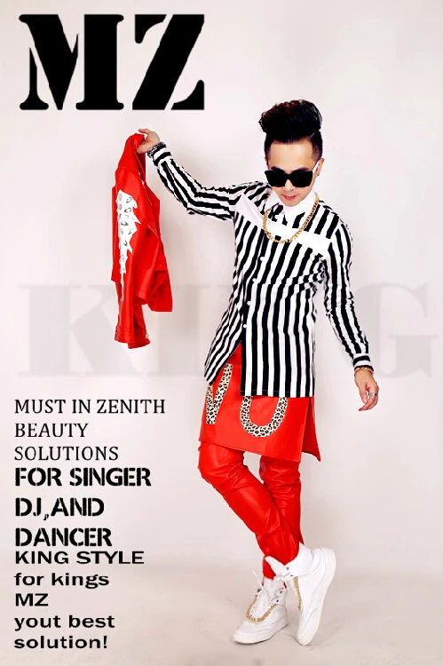 Can Be Costomized ! Men Dj Nightclub Singer Guests 2pm Jun.k Big Red Diamond Decorative Jacket Coat Plus Size Costumes Clothing | Мужская