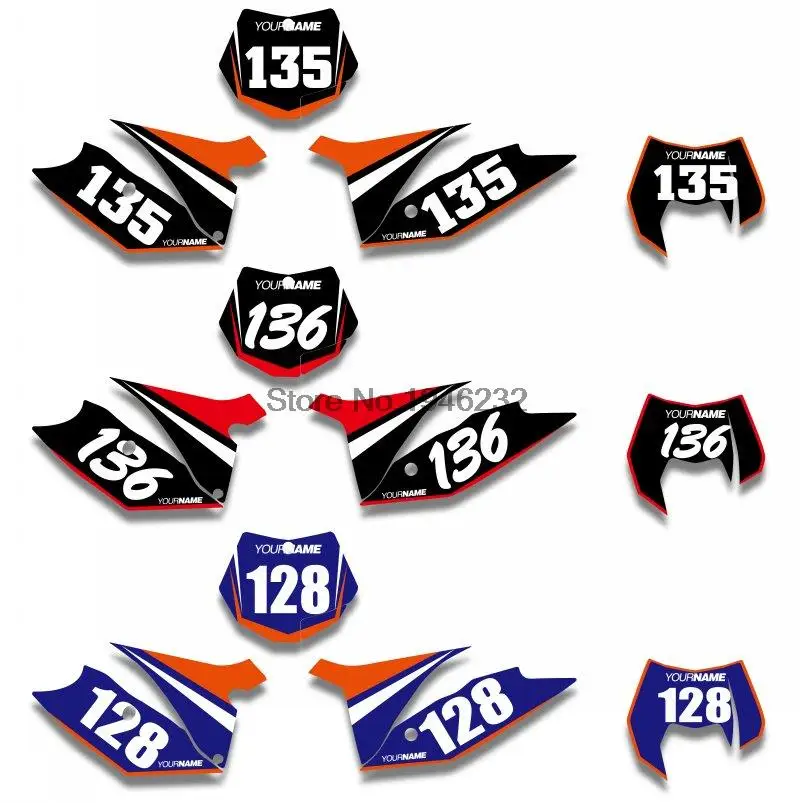 NICECNC Custom Number Plate Background Graphics Sticker & Decal For KTM SX SXF 125 250 380 400 520 2011 2012
