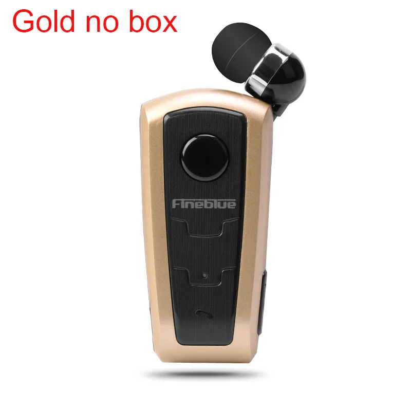 Gold no box FineBlue F910 беспроводные Bluetooth наушники, портативная гарнитура, выдвижная гарнитура, стерео зажим для наушников, микрофон, телефонный звонок - Цвет: Gold no box