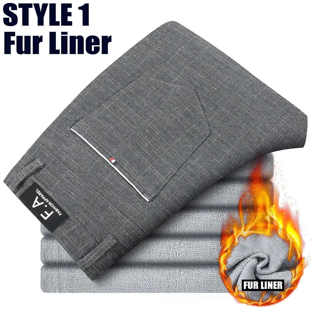 Style1 Fur-Gray MYDBSH зимние штаны для мужчин, повседневные штаны с толстой меховой подкладкой, теплые спортивные штаны, флисовые эластичные брюки с капюшоном, спортивные штаны, W28-38 - Цвет: Style1 Fur-Gray