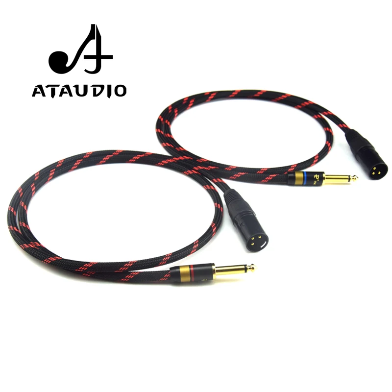 Кабель ATAUDIO Hifi с 6 35 мм на XLR папа 4N OFC 2 двойной кабель 0 5 м 1 м|male cable|xlr hifixlr cable hifi |
