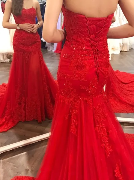 Вечернее платье 2019 vinca Sunny Red русалка кружева сексуальные платья длинные женские