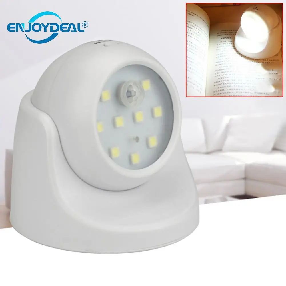 

9 LED Led Motion Sensor Night Light Rotation Children's Nightlight Wireless Waterproof Motion Activated PIR Sensor Light Lamp