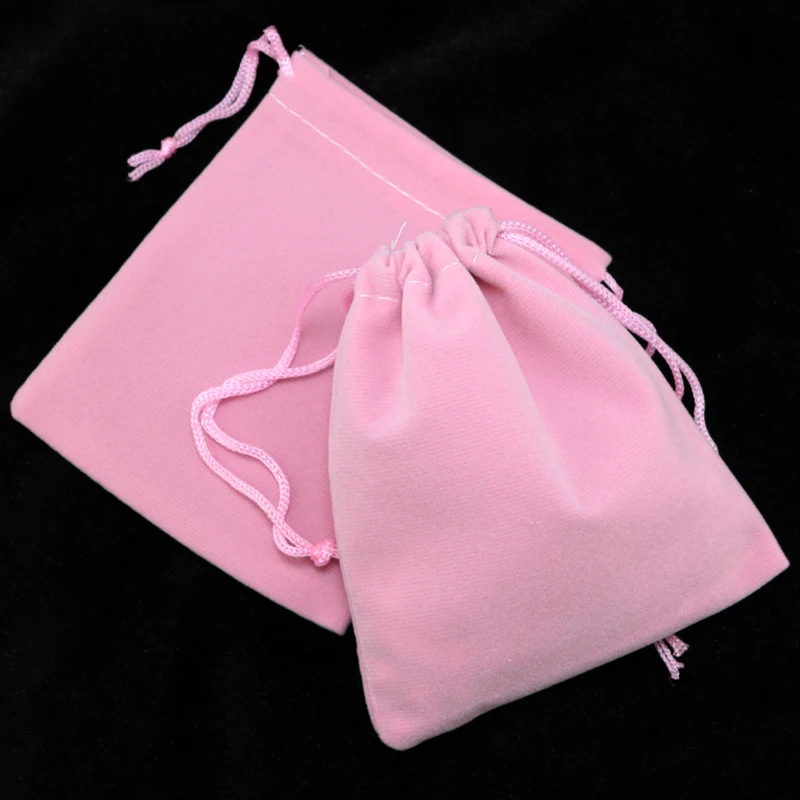 

Free Shipping 50Pcs/lot Small Velvet Bags 9x12cm Pink Velvet Drawstring Jewelry Packaging Bag Wedding Christmas Gift Bags