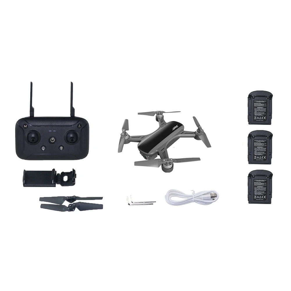 Black 3 Batteries JJRC X9 5G 1080P WiFi FPV RC Drone GPS Brushless Gimbal Flow Positioning Altitude Hold Quadcopter Remote Control Helicopters - Color: Black 3 Batteries
