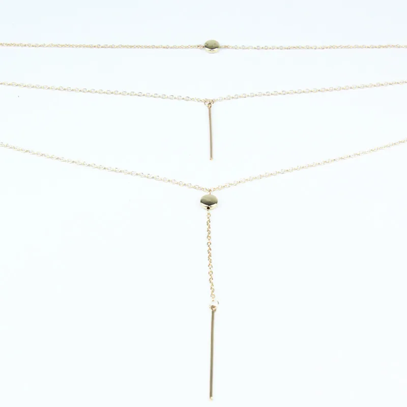 2017 Модные женские ожерелья и подвески из сплава 3-слойное ожерелье с кисточками