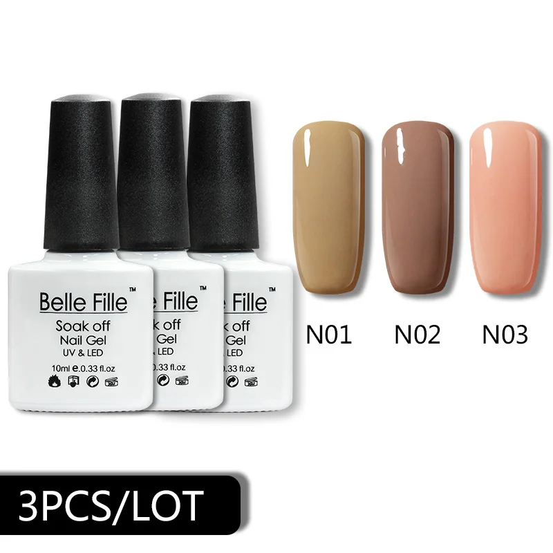 BELLE FILLE 10 мл телесный цвет серии гель лак для ногтей дизайна УФ светодиодный