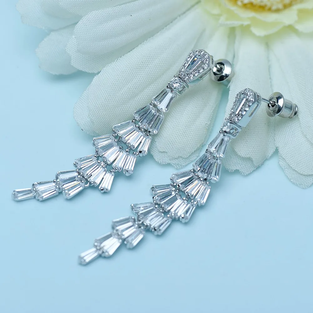 LUOTEEMI Белое золото Цвет 2016 Свадебные Новый класса люкс от Clear Cubic Zirconia в