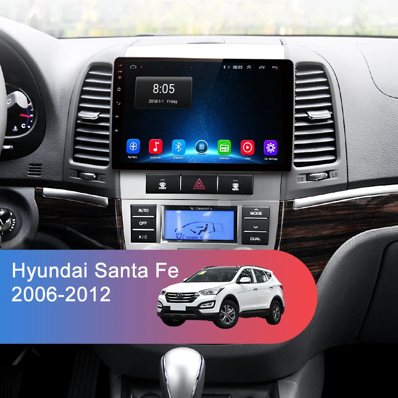 Junsun 2 Din мультимедийный видеоплеер Android 8 1 GPS навигация Радиоуправляемый для Hyundai