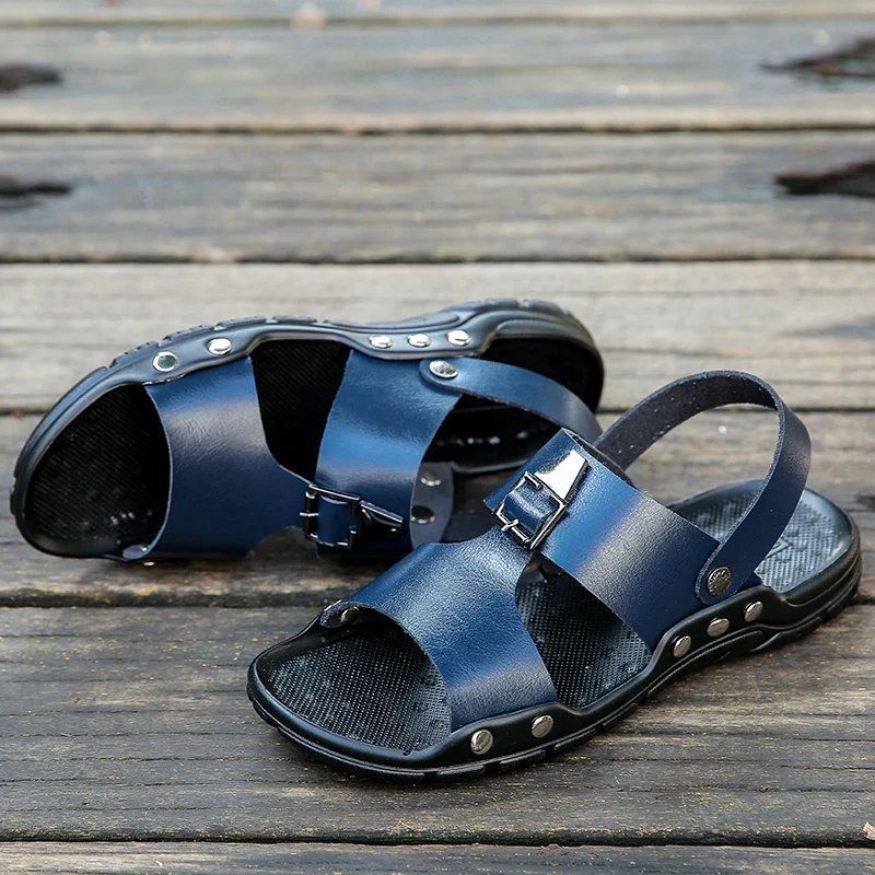 Мужские босоножки тапочки кожи мужские летние туфли 2018 на открытом воздухе