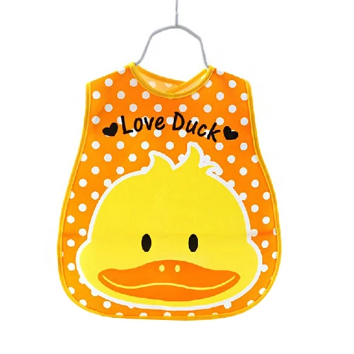 04 Duck Детские нагрудники из пластика EVA, водонепроницаемый нагрудник для ланча, детская одежда для кормления с героями мультфильмов, детские слюнявчики BKJ08 - Цвет: 04 Duck