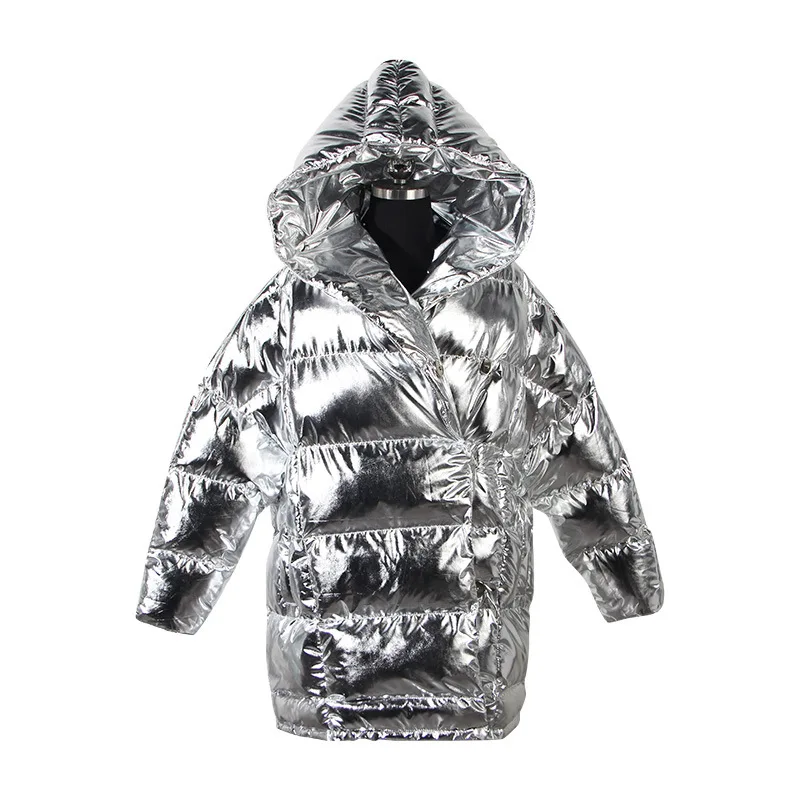GBYXTY cazadoras mujer invierno зимняя женская толстая куртка с капюшоном металлического цвета серебряного цвета с подкладкой, пальто для женщин, куртка-пуховик ZA1110