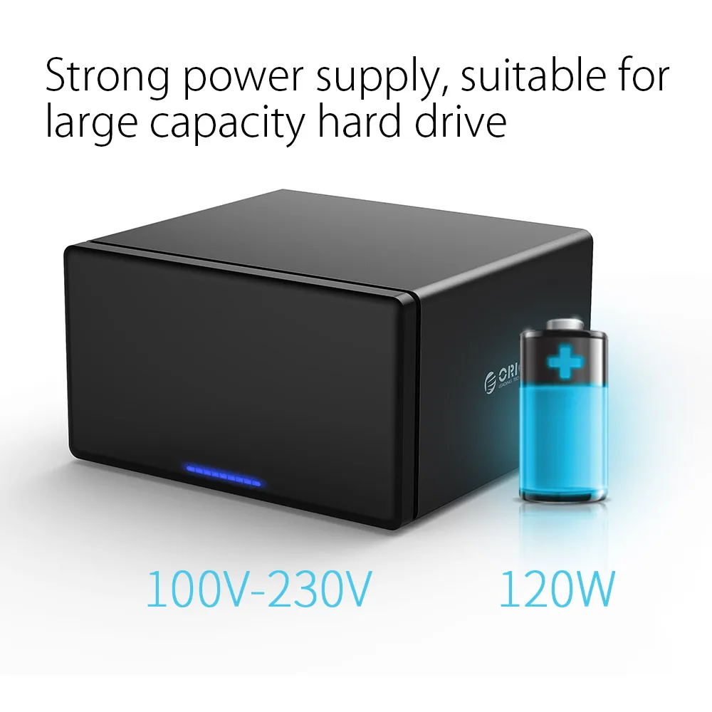 ORICO NS800U3 8 Bay USB3.0 жесткий диск Док-станция Поддержка 80 ТБ хранения USB3.0 5 Гбит/с UASP с адаптером 12 В инструмент HDD корпус