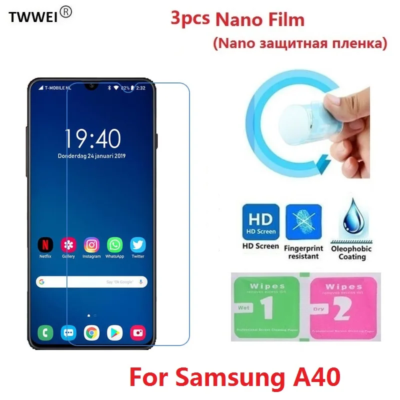 Защитная пленка для Samsung A40 3 шт. защиты экрана Galaxy фольга (не стекло)|Защитные