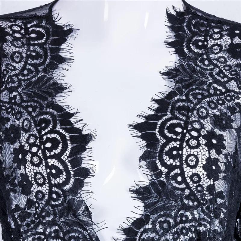 

Pregnant Women Long Sleeveless Floral Lace Chiffon Lace-up Maternity Dress for Photo Shoot Photography Streetwear Black White