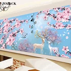 Набор для вышивки крестиком Zozack, Набор для вышивки крестиком с изображением оленя, слона, лося