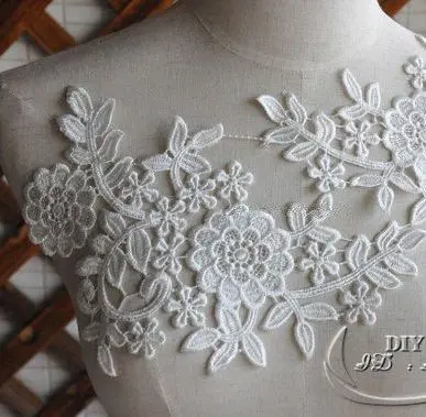 (5 парт/Лот) белые кружевные аппликации с цветочным мотивом свадебные нашивки