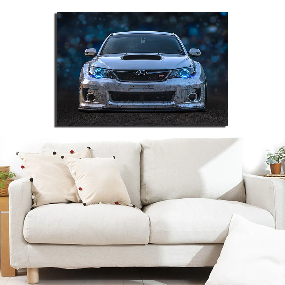 Subaru гоночный автомобиль холст картины плакаты печать 16x24 20x30 24x36 дюймов DIY рамка