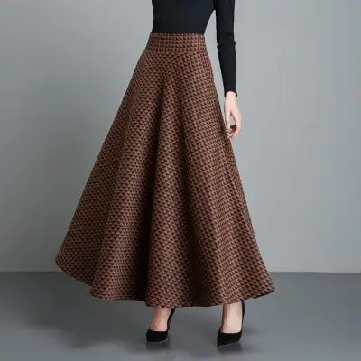 Женские винтажные длинные юбки в клеточку большие размеры 6XL 5XL XXXXXL 2018 - купить по