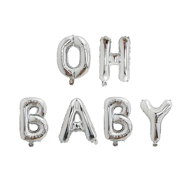 Насыщенный сапфировый 16 дюймов с надписью OH BABY Пол раскрыть письмо Фольга воздушные шары его в комплект одежды для маленьких мальчиков и девочек, душ сувениры День рождения украшения детей Baby Shower - Цвет: Насыщенный сапфировый