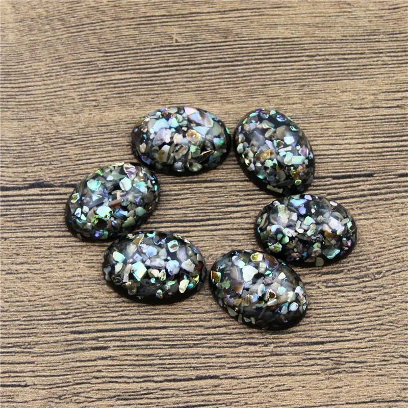 Большой овальный Shell Серьги Винтаж старинное серебро покрытием манжеты каменный