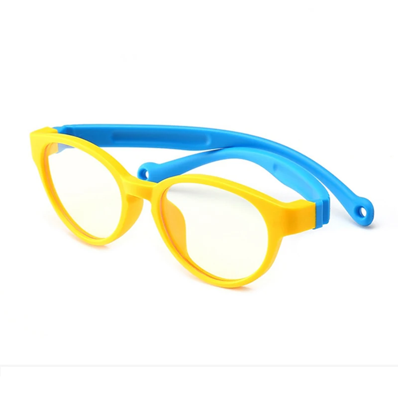 F010 yellow-blue Детские Студенческие оправа для очков, Детские анти-голубые лучи, легкие компьютерные оптические очки для маленьких мальчиков и девочек F010 - Цвет оправы: F010 yellow-blue