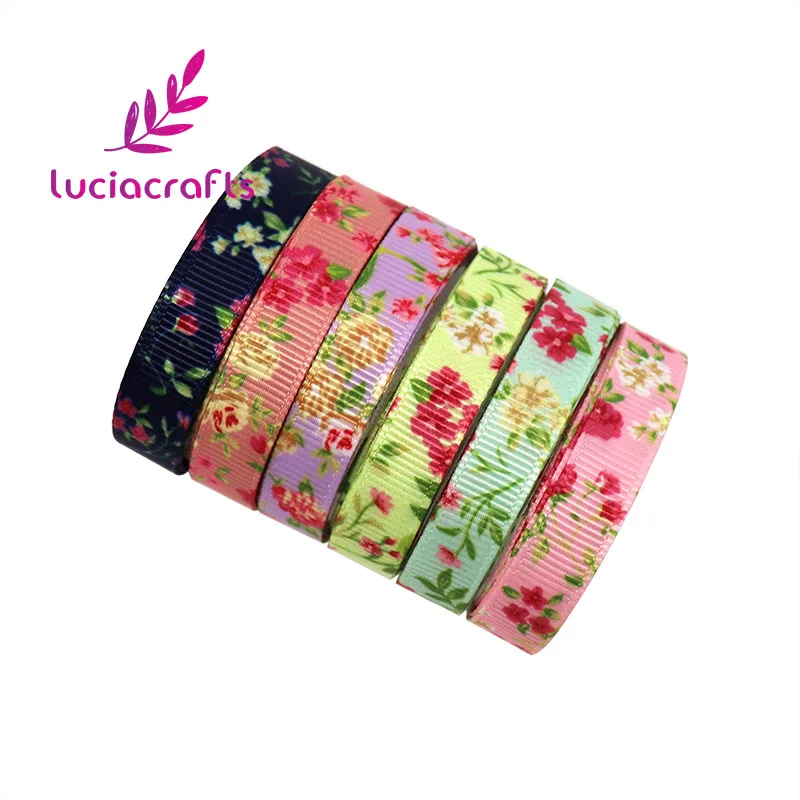 Lucia crafts 6 лет/лот 10 мм смешанные 6 цветов печатные корсажная оберточная лента для подарков DIY волос Лук отделка Швейные аксессуары R0403