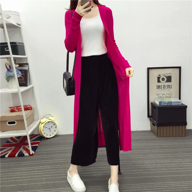 Neploe 2020 Spring Summer Women Knit Cardigan Long Ice Silk Thin Sweater Coat Outwear Sunscreen Wild Slim Tops 65473 |