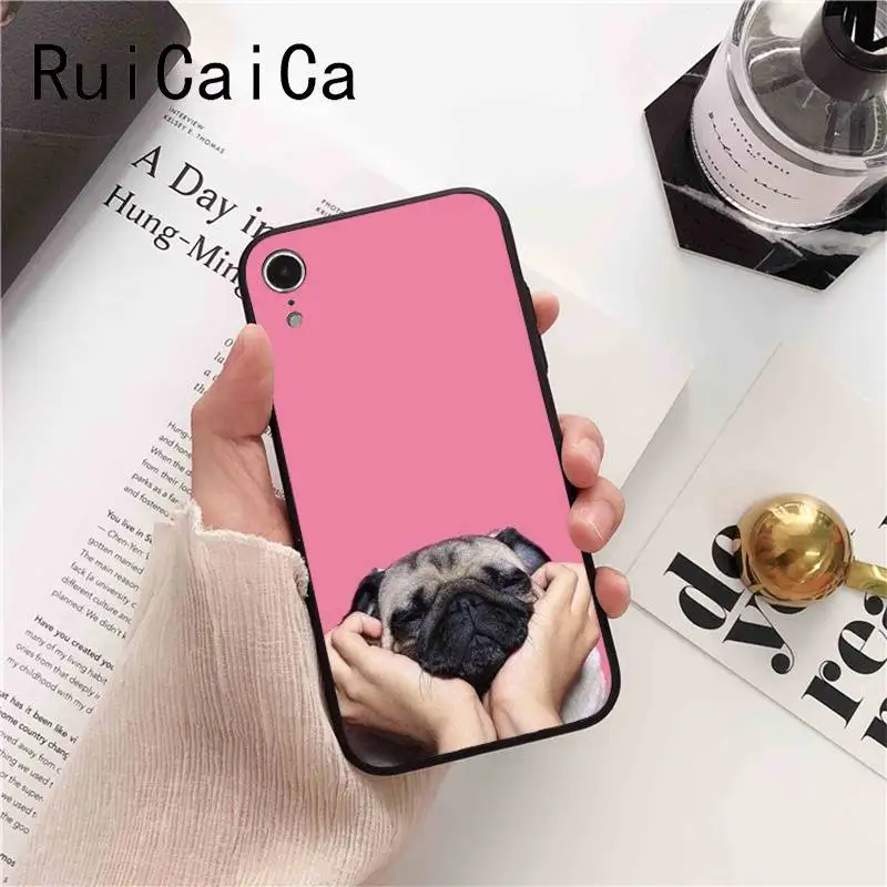 Ruicaica животное милый Мопс собака шаблон мягкий чехол для телефона из ТПУ iPhone 8 7 6 6S