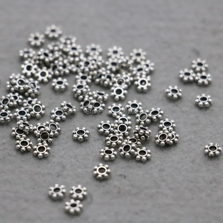 

10 шт., металлические серебряные бусины, 6 мм