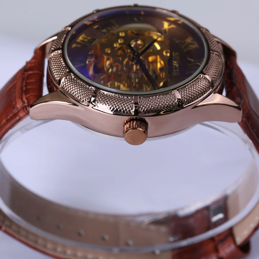 Часы скелетоны мужские фотохромные из голубого стекла автоматические|watch brand|watch