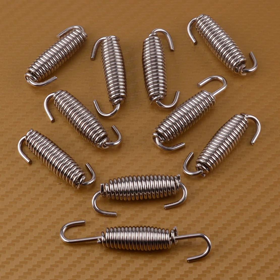 

CITALL 10pcs 68mm Stainless Steel Silver Motorcycle ATV Muffler Exhaust Pipe Tube Swivel Spring