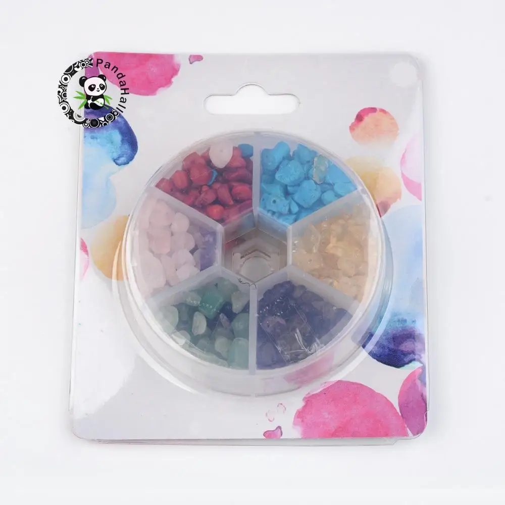 

6 Color Natural Gems Stone Beads Chip for DIY Jewelry Making Spacer Beads Fit Handmade Bracelets 7~12x5~8x3~5mm