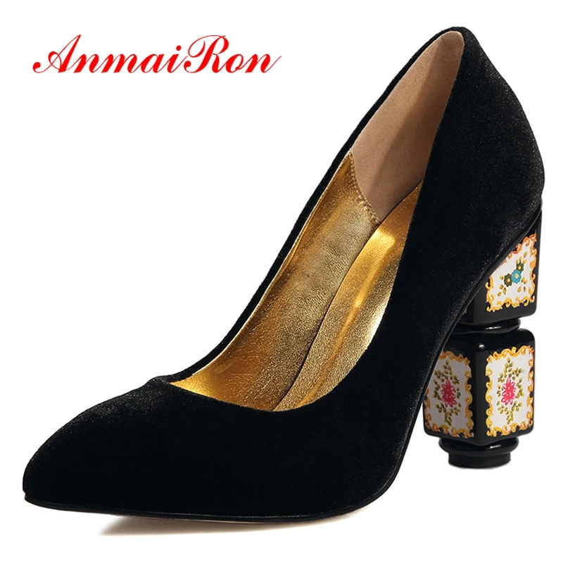 

ANMAIRON Flock Round Toe Casual Zapatos De Mujer De Moda 2020 De Vestir Shoes Woman Gladiator Strange Stylesize 34-43 LY520