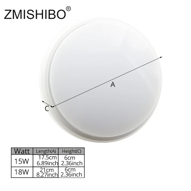 ZMISHIBO светодиодный потолочный светильник круглой формы IP54 водонепроницаемый 220 В