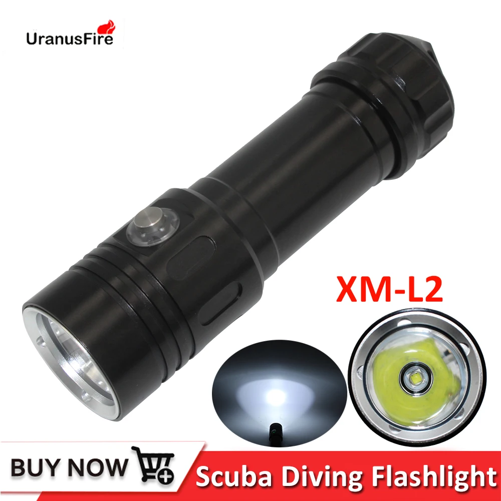 Светодиодный фонарь Uranusfire, подводный светильник фонарь 50 м, светильник для дайвинга, 4 файла, водонепроницаемый L2 светодиодный светильник д...